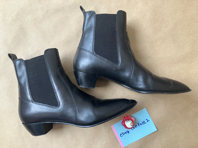 Marc by Marc Jacobs Black Leather Chelsea Ankle Boots Pointed Toe US9-9.5 EU39.5