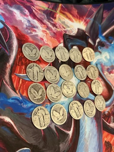 Lot of 20  ~ SILVER Standing Liberty Quarters ~ 1/2 Roll Some Have Dates