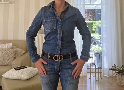 Le Temps des Cerises Jumpsuit Overall Einteiler blau denim Gr. M