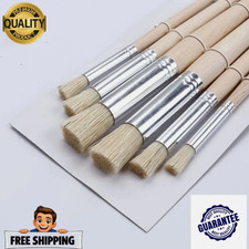 Lonely Finger 6pcs Stencil Paint Brushes Set, Bristle Hair Wooden Handle Perfect