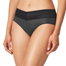 Olga Warner's Women's No Pinching Lace Hipster Black L