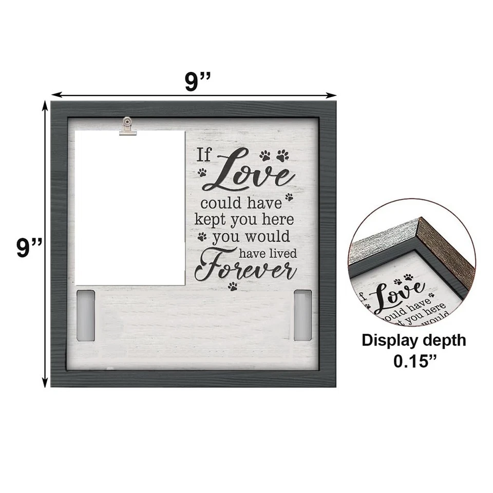 Wooden For Dog Memorial Photo Frame with Collar Holder for Lasting Memory - Image 4 of 4