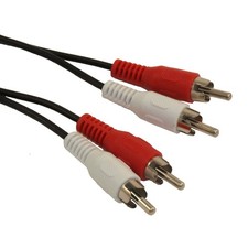 25ft 2 Wire RCA Audio Cables Male/Male General Duty 