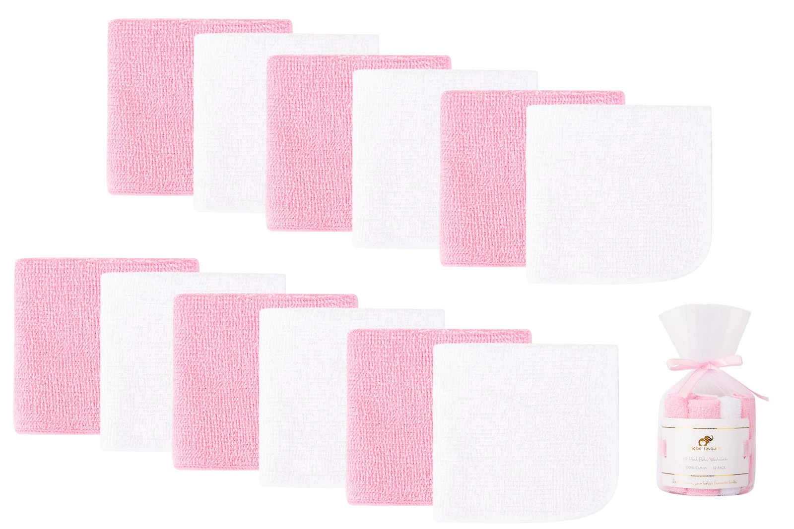 12 Pack Small Baby Washcloths 100% Cotton Thin Soft 7.8" x 7.8" Terry Cloth f...
