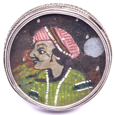 ZIERLICHER HANDBEMALTER PORTRAIT RING AUS STERLINGSILBER