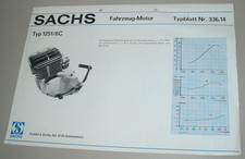 Typblatt Nr. 336.14 Sachs Fahrzeug-Motor Typ 1251/6C Stand August 1974!