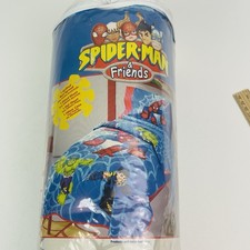 Spider Man and Friends 4 Piece Toddler Blue Marvel Sheet Sets Red White