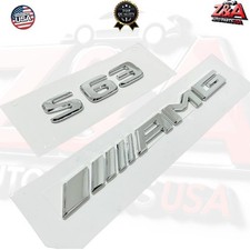 2pc Chrome S63 Amg Replacement For Mercedes Rear Trunk Emblem Badge Decal Lid