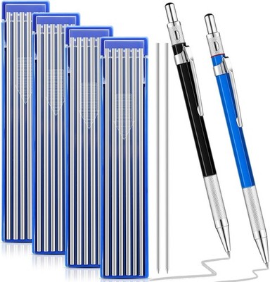 2 Pcs Welders Pencil with 48 PCS Round Refills Mechanical Pencils Metal Welding