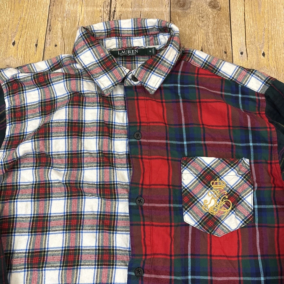 Lauren Ralph Lauren Womens Shirt Tartan Plaid Button Down Crested Medium - Image 2 of 4