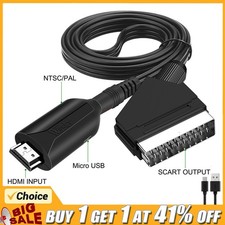 SCART to HDMI Converter Cable SCART HDMI OLD DVD TO HD TV Video Adapter Lead 1m