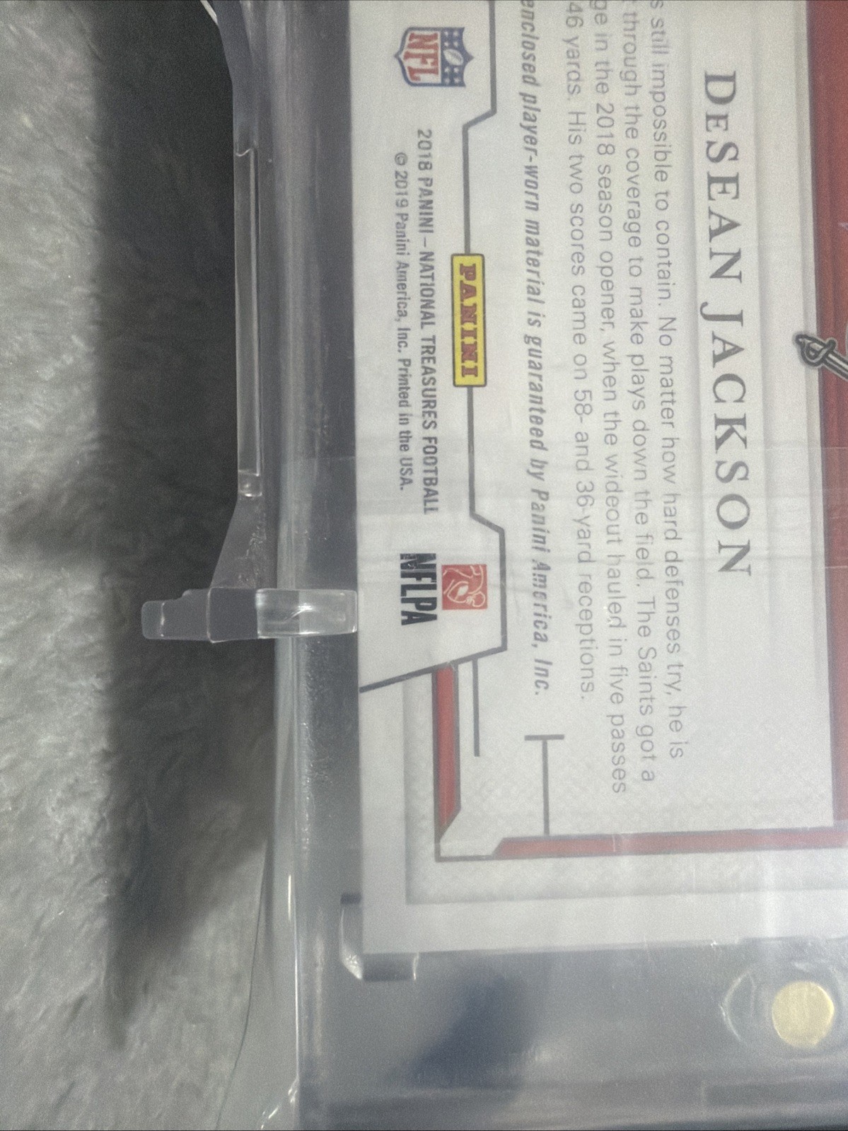 2018 Panini National Treasures Desean Jackson NFL shield 1/1 view 9
