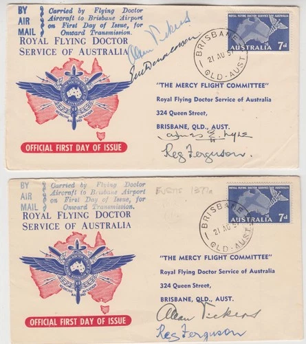 AUSTRALIA 1957 *ROYAL FLYING DOCTOR* signed official illustrated FDCs