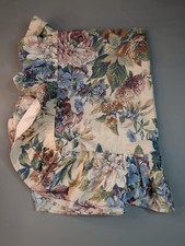 Ruffled Pillow Shams Standard Ivory Blue Floral Cottage Country Farmhouse