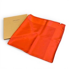 Louis Vuitton LOUIS VUITTON Scarf LV Logo Silk 84x84 Red Vintage Japan