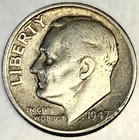 1947-P Roosevelt Dime - Circulated Condition - 90% Silver - US Coin - 2053