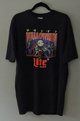 Vintage 1990 Miller Lite Beer Halloween T Shirt XL Single Stitch T-Shirt Express