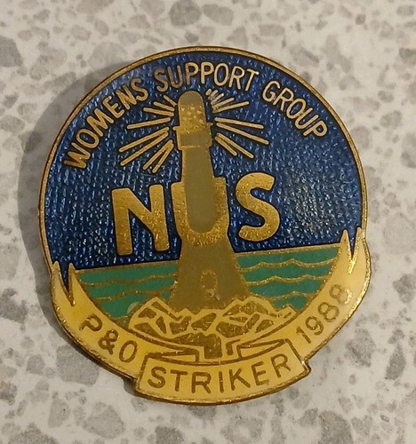 Vintage 1988 Enamel Badge National Union of Seamen P & O Womens Strike Supporter