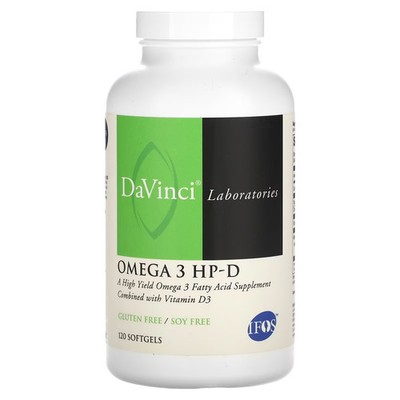 2 X DaVinci Laboratories, Omega 3 HP-D, 120 Softgels
