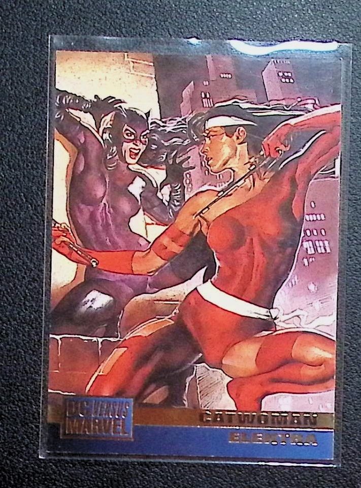 1995 Fleer DC vs. Marvel Comics #82 Catwoman / Elektra