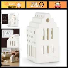 Candelabro Urbania Lighthouse | Candelabro de cerámica blanca | Decoración de 3,9 pulgadas