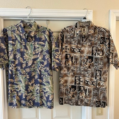 SET OF 2 Tori Richard Men's Hawaiian Short Sleeve Button Down Shirts Medium