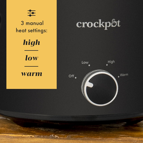 Crock-Pot 2-Quart Classic Slow Cooker 3 Manual Heat Settings, Black Finish - Picture 6 of 12