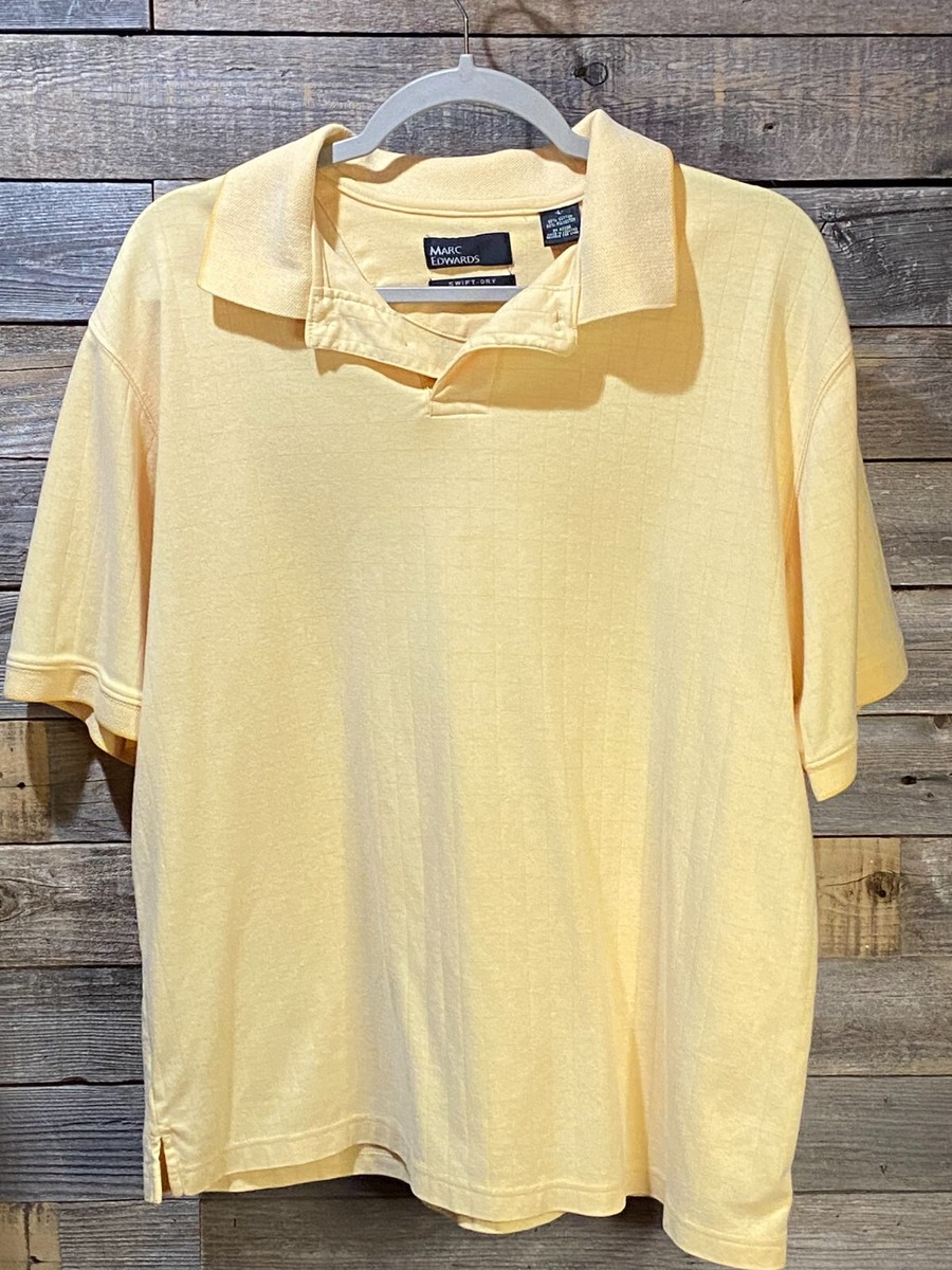 Marc Edwards Men's Large Polo Shirt, Golf, Soft Yellow, Swift Dry