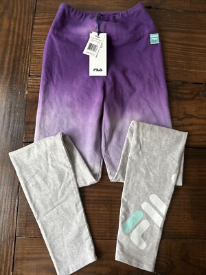 FILA Girls Hi waisted  Leggings Pants Grey Heather LG New with Tags