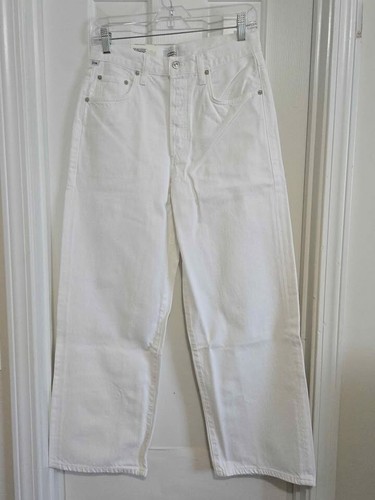 Jeans CITIZENS of HUMANITY Pina vita bassa larghi crop gesso taglia 25 NUOVI CON ETICHETTE - Foto 4 di 9
