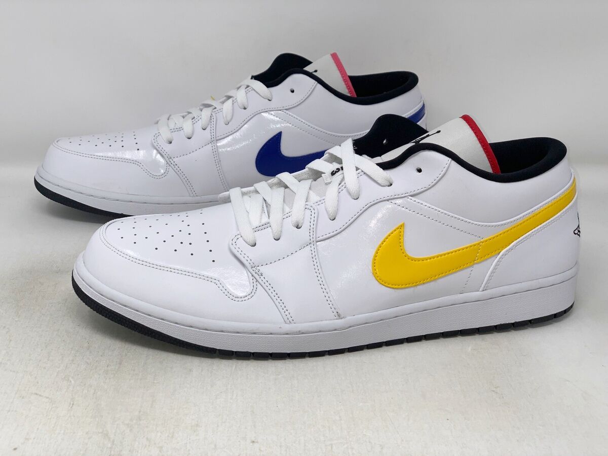 Air Jordan 1 Low 'Multi-color Swoosh' White Sneaker, Size 16 Air Jordan 1 Low 'Multi-color Swoosh' White Sneaker, Size 16
