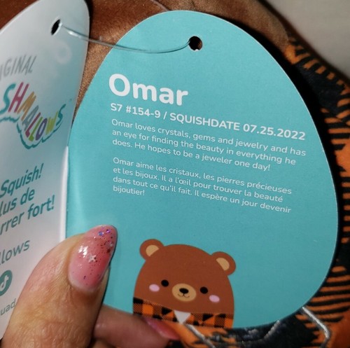 Squishmallow 7-8" Omar der Braunbär kariertes Shirt 2023 Herbsternte Kellytoy - Bild 5 von 5