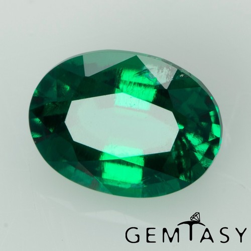 Cut stone - Emerald Zambian hydrothermal lab grown, Oval 7x5mm 0.69-0.84ct - Picture 2 of 4