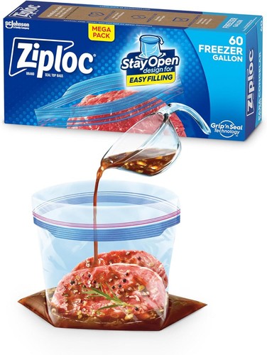 Gallon Food Storage Freezer Bags, Stand-Up Bottom Design, 28 Count, Easy to Fill - Picture 45 of 83