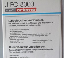 Luftbefeuchter Orieme UFO 8000 mit Anleitung und Gewährleistung