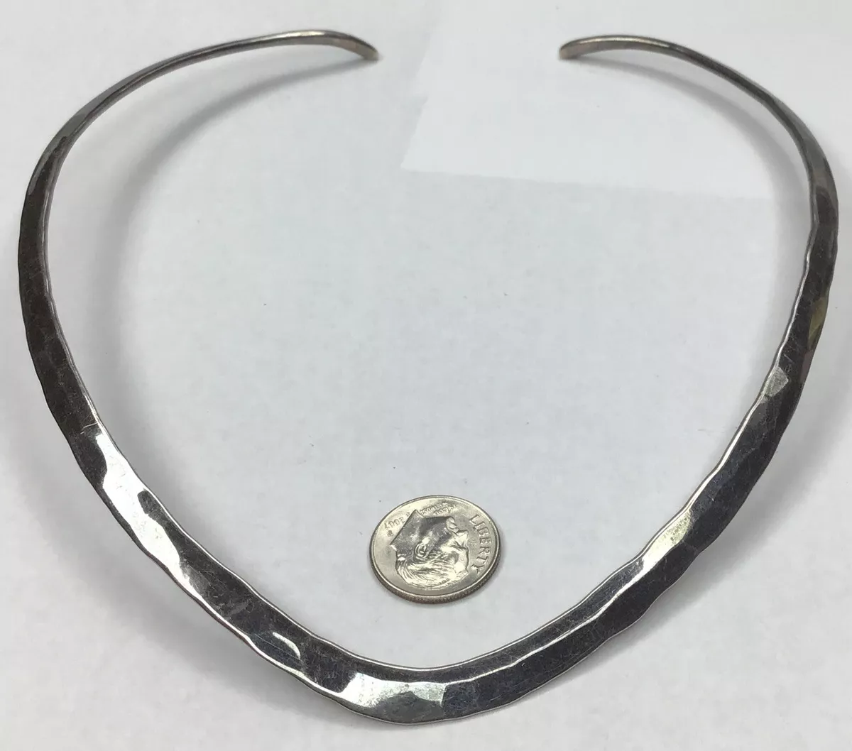 Wide silver collar clearance necklace