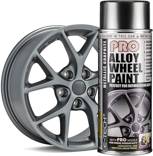 E-Tech PRO Car Alloy Wheels Spray Paint 400ml Can Metallic Graphite Grey PRO702 - Picture 3 of 10