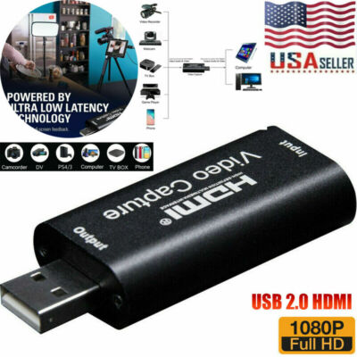 HDMI to USB 2.0 Video Capture Card 1080P HD Recorder Game Video Live Streaming A