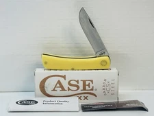 Case XX Pocket Knife Yellow Synthetic Smooth Sod Buster Jr Single Blade 3137CS