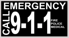 5 Inch Non-Reflective Fire Police Medical Emergency Call 911 9-1-1 Black Sticker