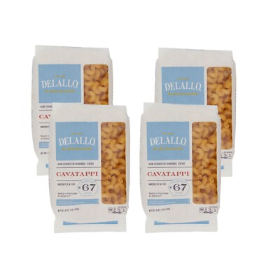 DeLallo Cavatappi Pasta, 1 lb. Bag, Spiral Shape Noodles, Made in Italy (4-Pack)