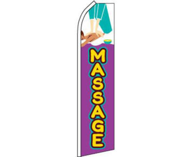 Pack of 2 Massage Purple / Yellow Swooper Super Feather Advertising Flag
