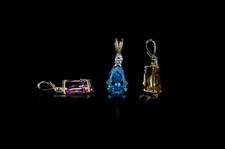 14k Yellow Gold Pear CZ Birthstone Pendant