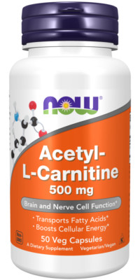 NOW Foods Acetyl-L Carnitine 500 mg 50 Veg Caps