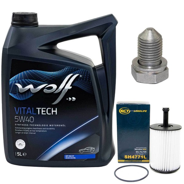 MotoröL Set 5W40 5 Liter + ÖLfilter + Schraube FüR Audi Seat Skoda VW Bora Golf-image