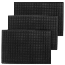 3 Pack Rubber Mats 18" x 12" Black Bar Service Spill Mat for Countertop Effic...