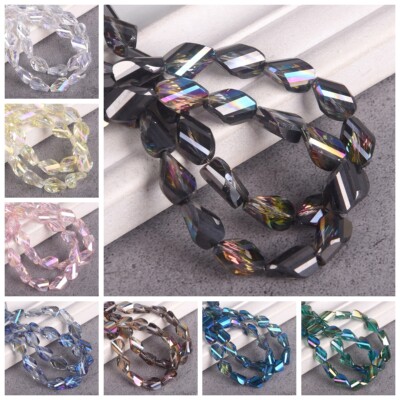 20pcs Helix 11x8mm Shiny Faceted Crystal Glass Loose Beads For Jewelry Making