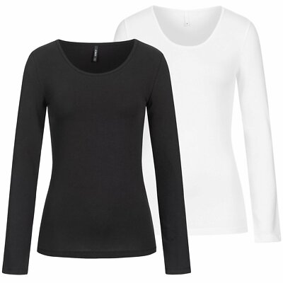 ONLY Damen Longsleeve Shirt – 95% Baumwolle, 5% Elasthan, Schwarz, Basic-Top Für Casual Und Büro