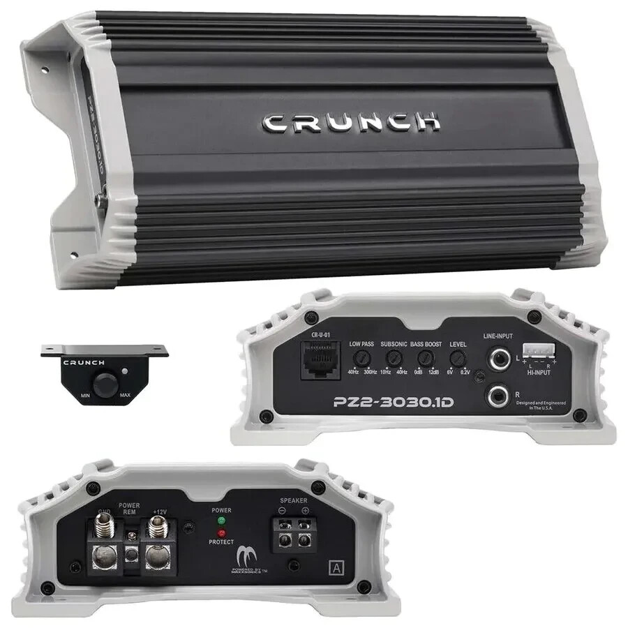 Crunch PZ2-3030.1D 3000 Watt Mono Amplifier 1 Ohm Stable Car AMP