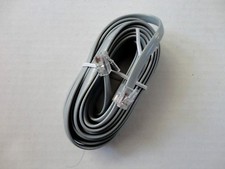 15 Foot RJ11 4 Contacts Modular Phone/Telephone Wire Line Cord/Cable 4C4P SILVER